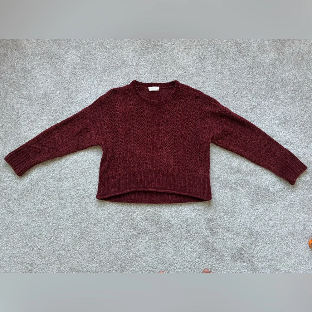 Altar’d State Burgundy Cable Knit Sweater | Size Small - Picture 3 of 13